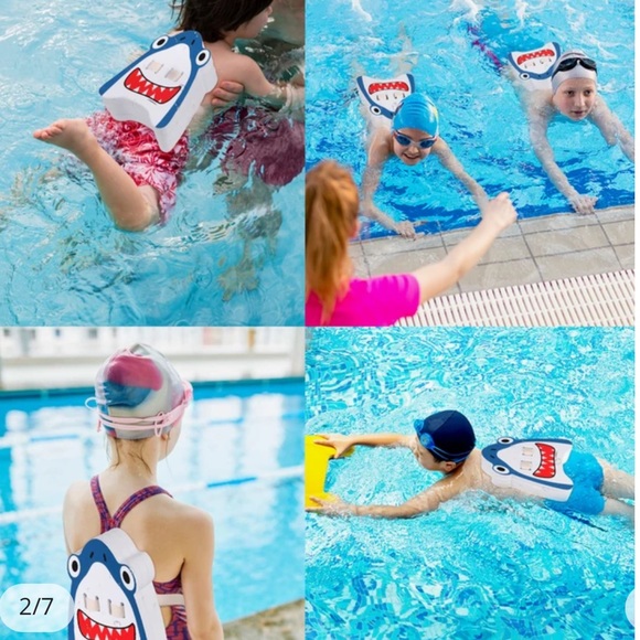 Shark Kids Back Float w/ Adjustable Snap Belt for Safe Swimming Well Made - Picture 8 of 12